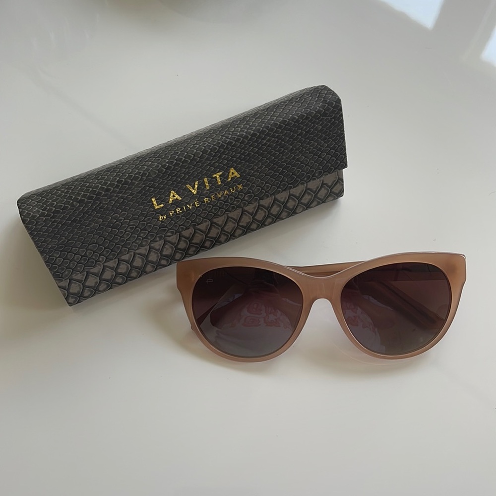 LA VITA by PRIVE REVAUX 55mm Blush tone sunglasses